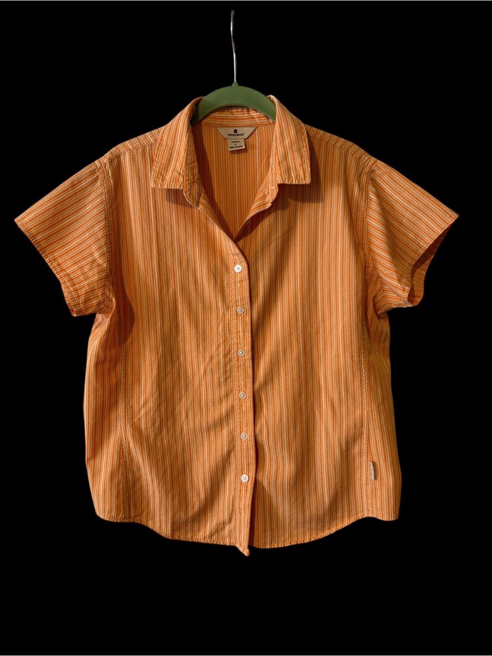 Woolrich Orange Striped Button-Up Shirt